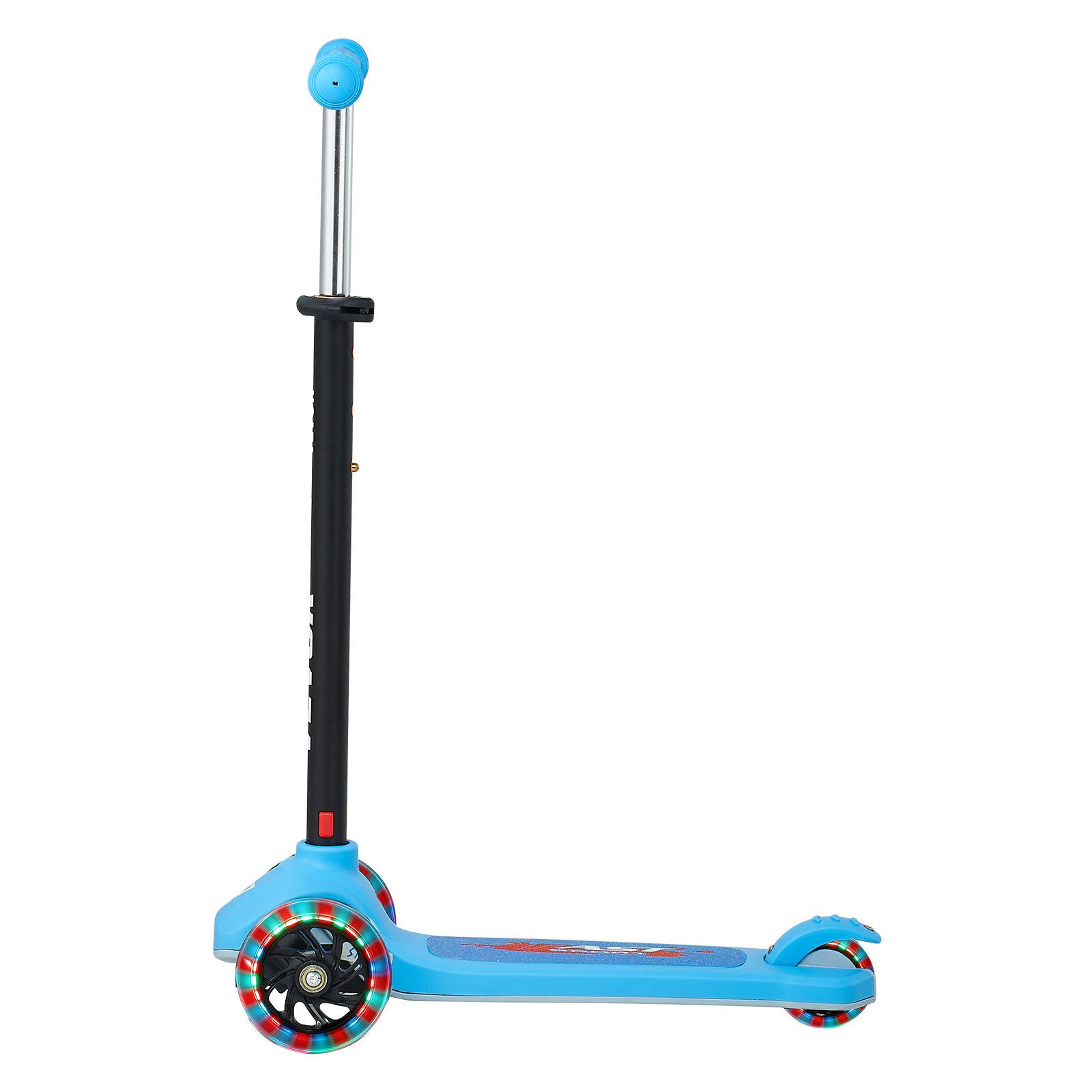 VEVOR Patinete 3 Ruedas, para Niños de 3 Años en Adelante, Ruedas Iluminadas, Manillar de Altura Ajustable, Base Antideslizante y Cuadro de Aluminio Ligero, hasta 75 kg, Azul, 520 x 250 x 800 mm