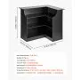 VEVOR Mesa de Bar con Estantes 4 Niveles, Mesa de Bistró en Forma de L, con Estantes de Almacenamiento, Soporte para Copas de Vino, Capacidad de 136 kg, para Hogar, Cocina, Sala de Estar, Negro