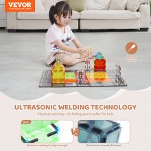 VEVOR 56 PCS Bloques Magnéticos Juguete de Construcción Magnético para Niños