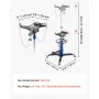 VEVOR Gato Hidráulico de Transmisión para Taller, con Capacidad de Elevación de 750 kg, con Pedal y Rueda Giratoria de 360°, Altura de Elevación de 88-176 cm, para Taller/Garaje, Azul y Negro