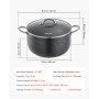 VEVOR Olla de Aleación de Aluminio Capacidad de 11,4 L, Olla con Revestimiento Cerámico, Tapa de Vidrio, Base de 2 Capas y Asas Soldadas Reforzadas, Fácil de Transportar, Ideal para Sopas, Guisos