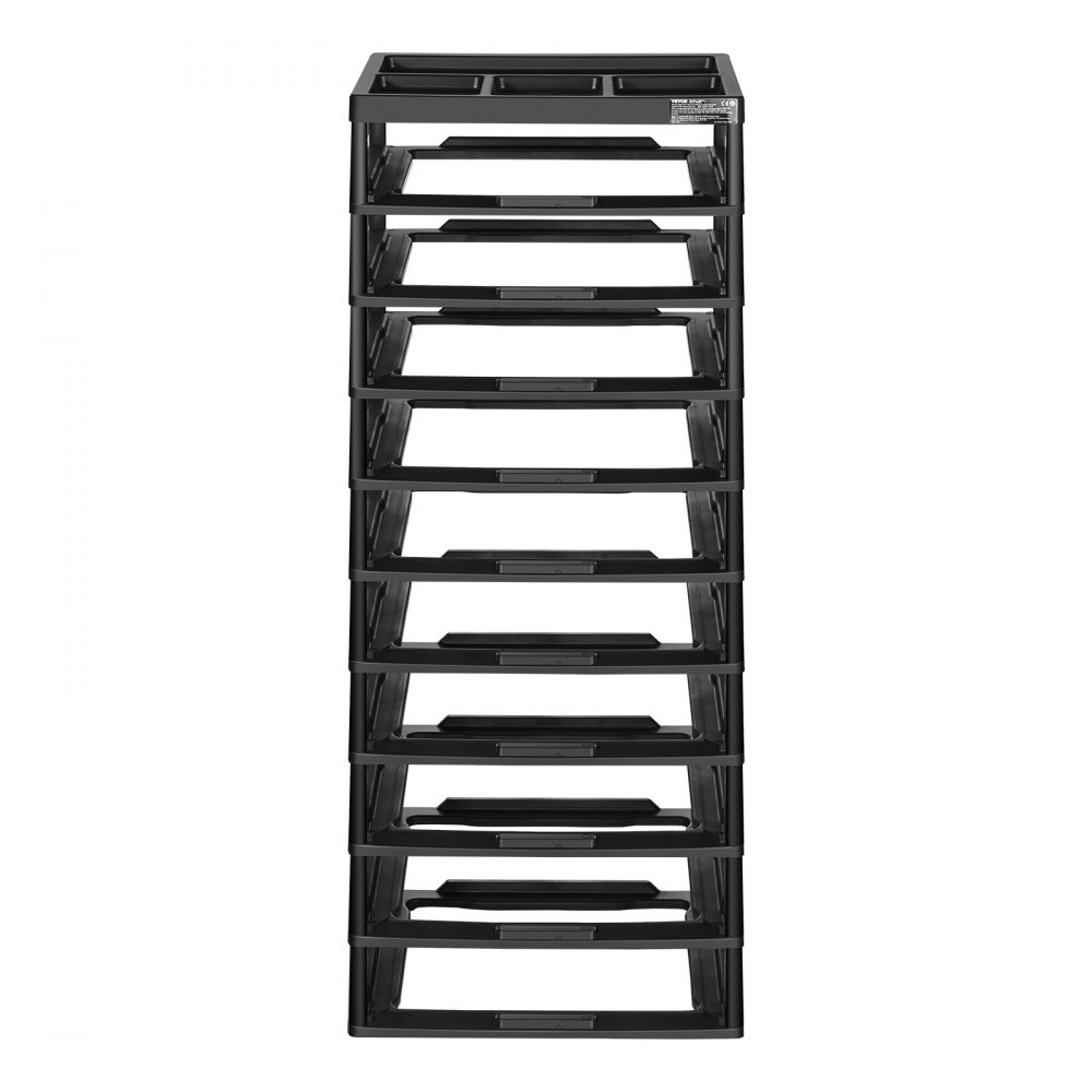 VEVOR Organizador de Almacenamiento de Plástico 10 Niveles con Organizador Superior Almacenamiento Multifuncional para Álbumes de Recortes para Herramientas Esenciales de Oficina, Solo Marco Negro