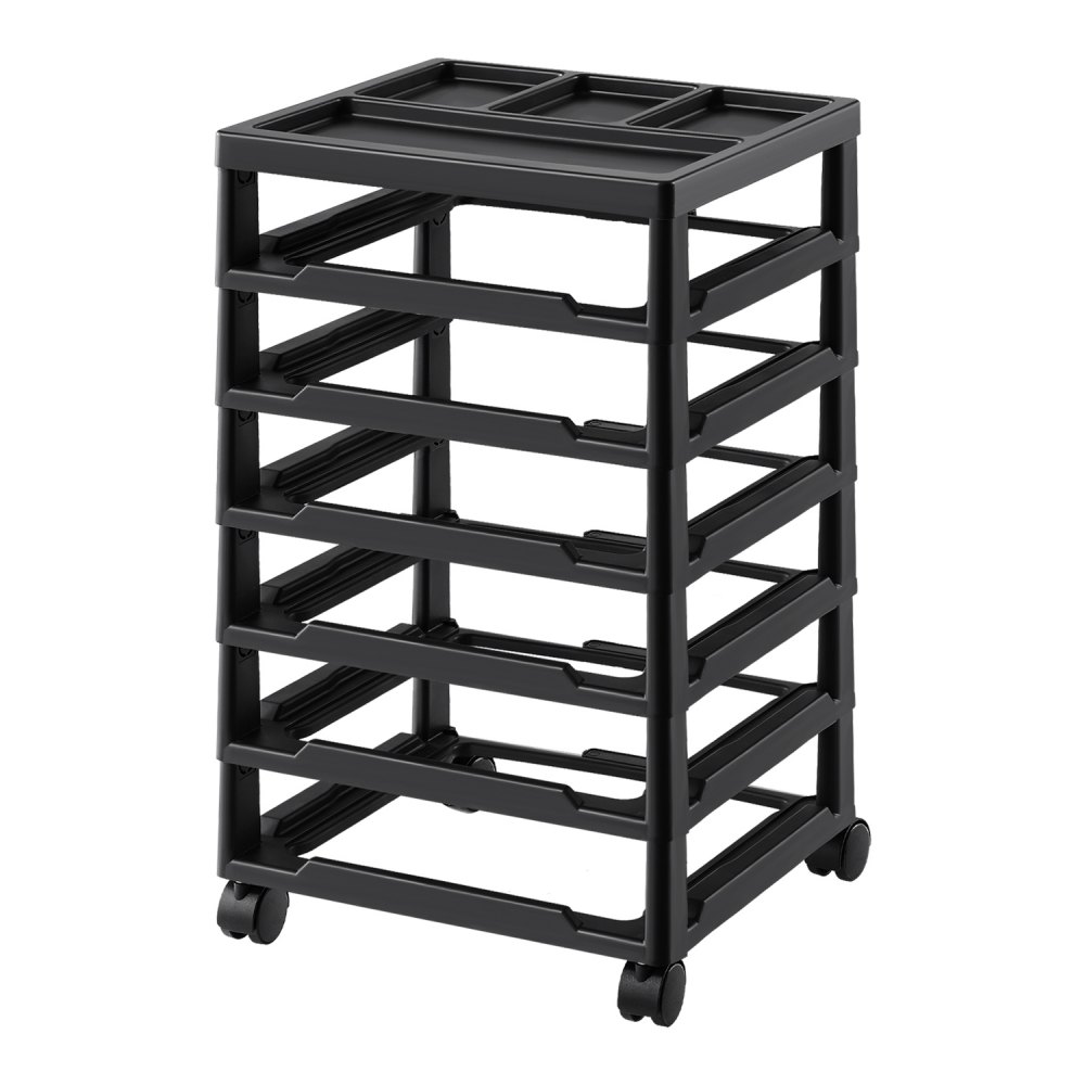VEVOR Carrito de Almacenamiento con Ruedas para Álbumes de Recortes 6 Niveles con Organizador Superior 4 Ruedas Extraíbles para Suministros de Oficina, Arte, Manualidades, Cajas No Incluidas