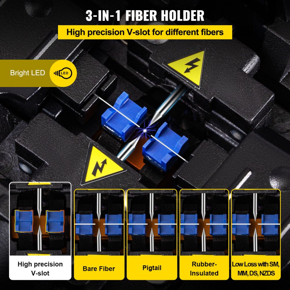 VEVOR Máquina de Empalme de Soldadura 5200 mah Empalmador de Fusión de Fibra