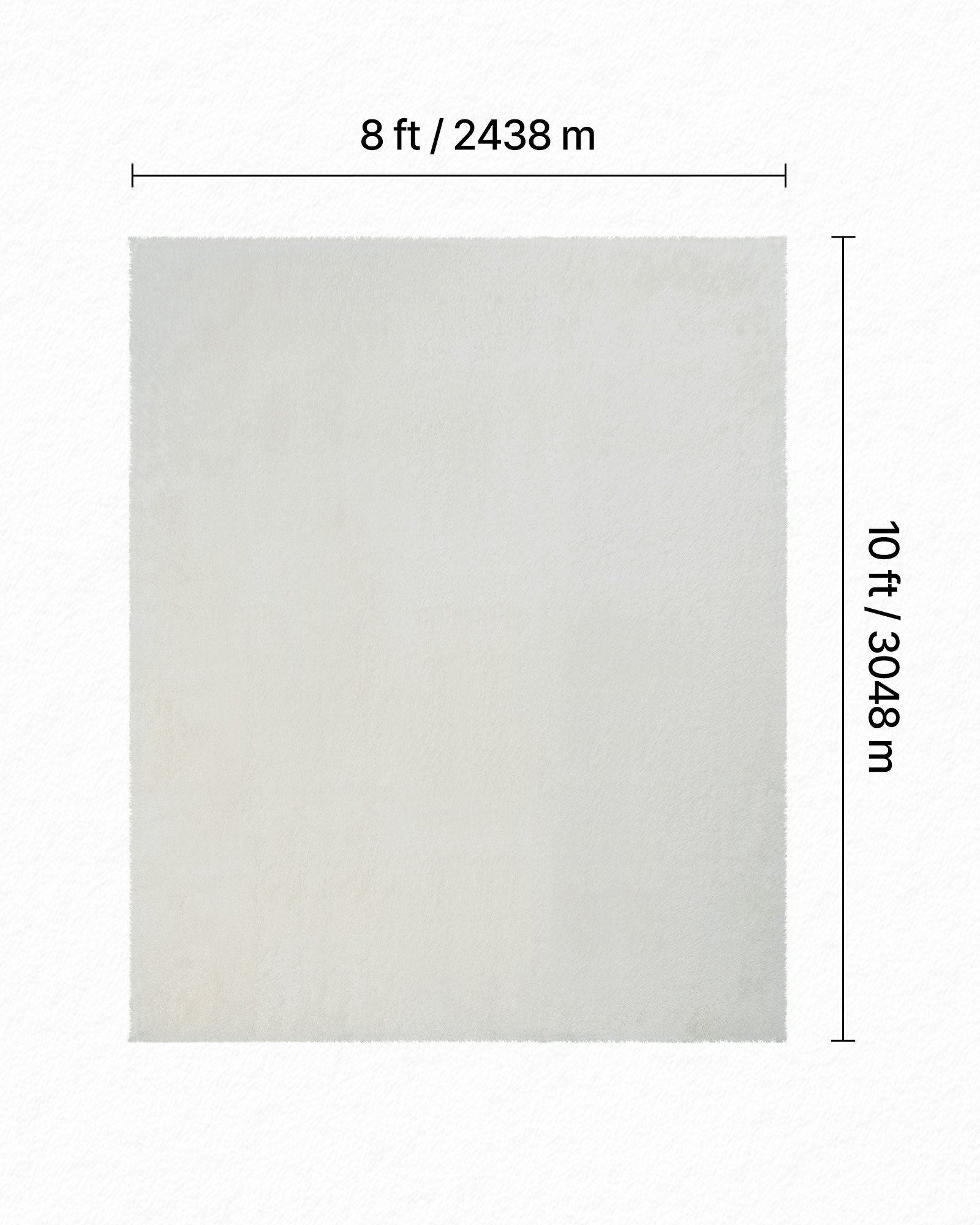 VEVOR Alfombra de Pelo Largo Rectangular, 3048 x 2438 mm, Mullida y de Triple Capa, 35 mm de Altura, para Salón, Dormitorio y Salón, sin Pelusa y muy Suave, Marfil Blanco, para Hogares Modernos