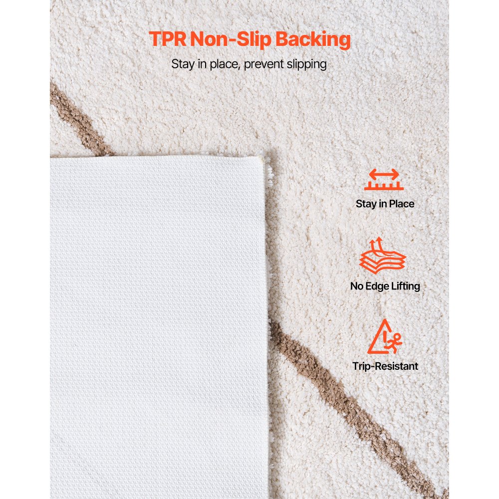 VEVOR Alfombra de Pelo Corto Rectangular, 3048 x 2438 mm, Acogedora, para Oficinas en Casa, Dormitorios y Salas de Estar Espaciosas, sin Pelusa y con Base Antideslizante de TPR, Color Blanco