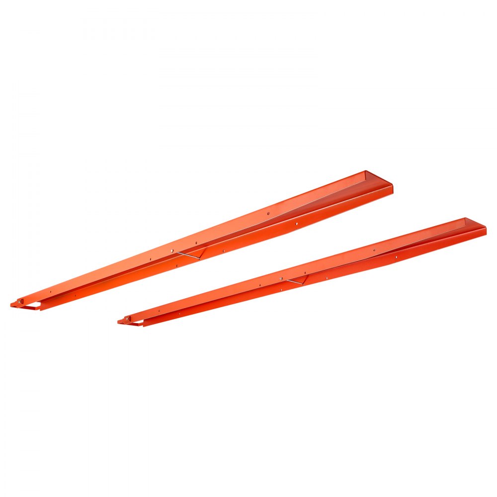 VEVOR Extensiones de Horquillas 2440 x 140 mm, Carga Máx. 2086,5 kg, 1 Par, con Bloqueo Inferior, Anillo de Retención, Instalación sin Herramientas y Horquillas de 129,5 mm para Carretilla Elevadora
