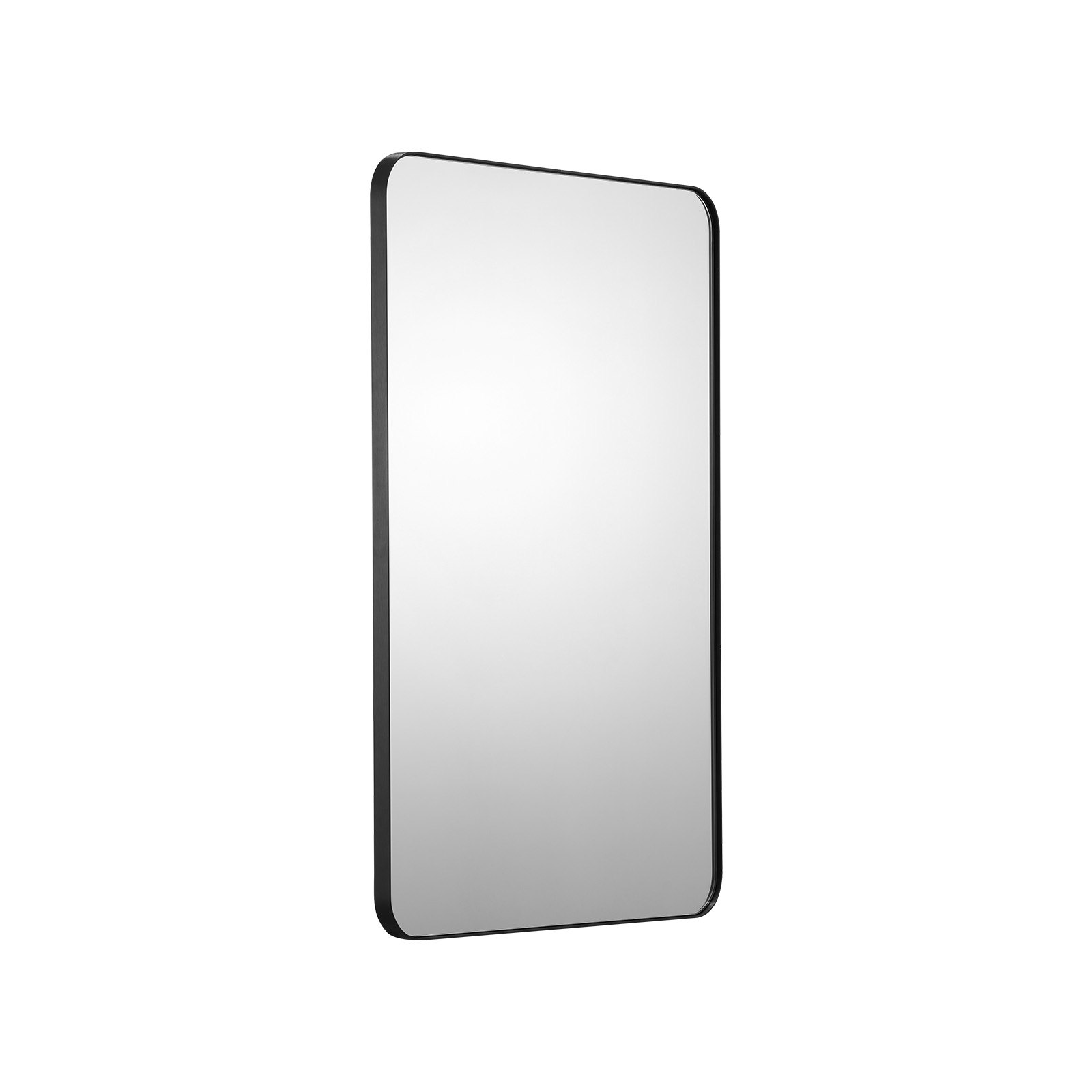 VEVOR Espejo de Pared Espejo de Maquillaje Espejo de Baño 915 x 610 x 25 mm Espejo Rectangular Marco de Aleación de Aluminio Negro con Soporte en Forma de Z para Baño Dormitorio Sala de Estar