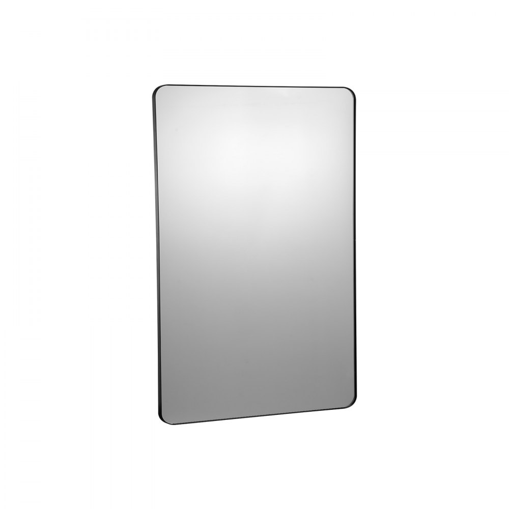 VEVOR Espejo de Pared Espejo de Maquillaje Espejo de Baño 1016 x 762 x 25 mm Espejo Rectangular Marco de Aleación de Aluminio Negro con Soporte en Forma de Z para Baño Dormitorio Sala de Estar