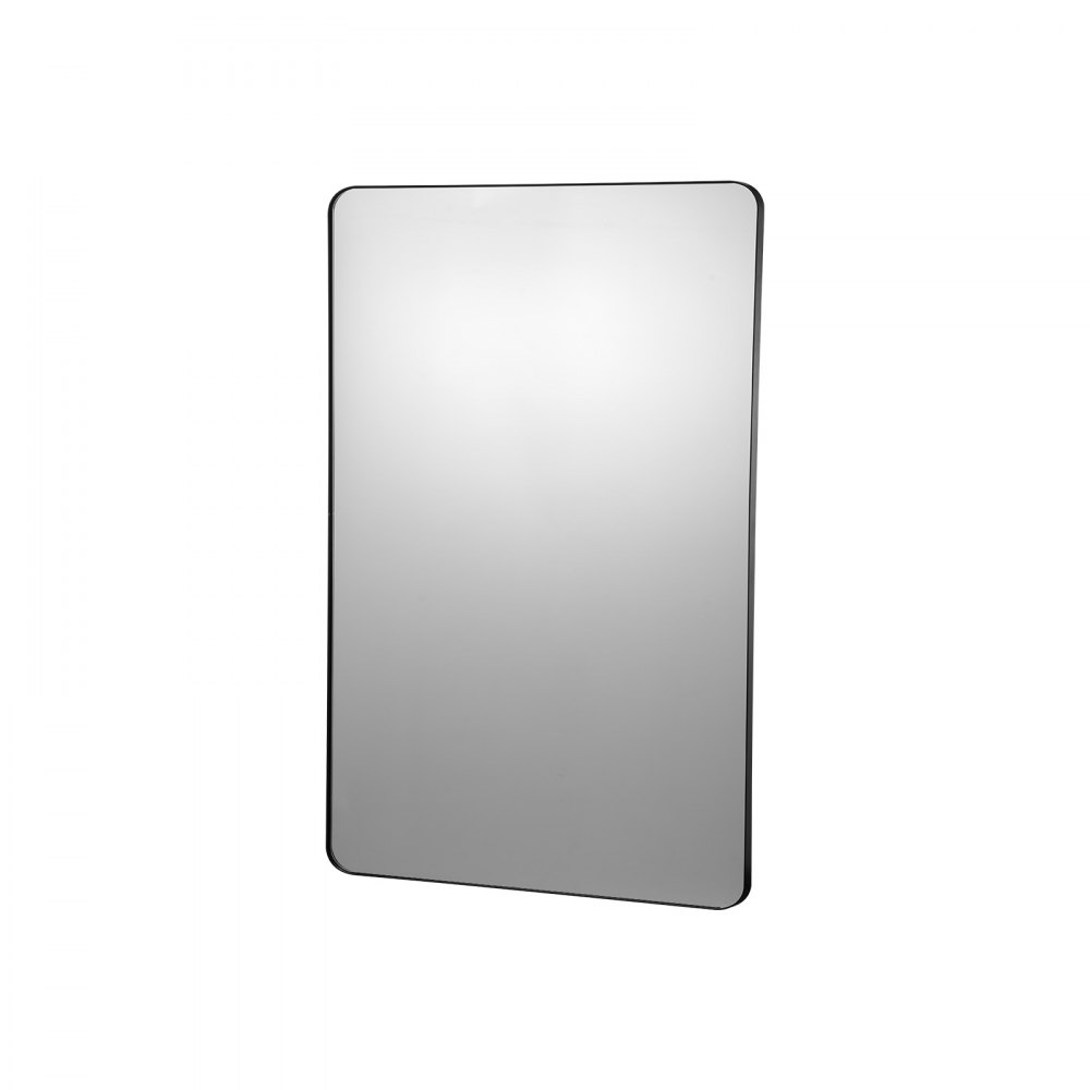VEVOR Espejo de Pared Espejo de Maquillaje Espejo de Baño 1016 x 762 x 25 mm Espejo Rectangular Marco de Aleación de Aluminio Negro con Soporte en Forma de Z para Baño Dormitorio Sala de Estar