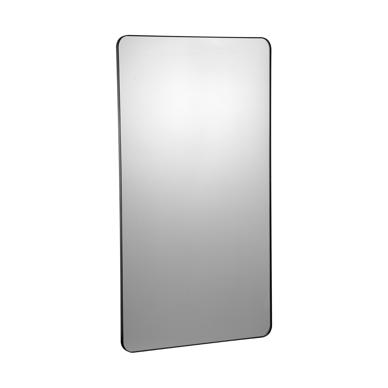VEVOR Espejo de Pared Espejo de Maquillaje Espejo de Baño 1397 x 762 x 25 mm Espejo Rectangular Marco de Aleación de Aluminio Negro con Soporte en Forma de Z para Baño Dormitorio Sala de Estar