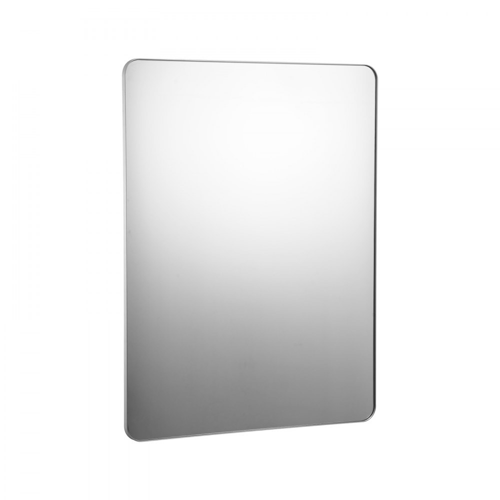 VEVOR Espejo de Pared Espejo de Maquillaje Espejo de Baño 1220 x 916 x 25 mm Espejo Rectangular Marco de Aleación de Aluminio Color Plata con Soporte en Forma de Z para Baño Dormitorio Sala de Estar