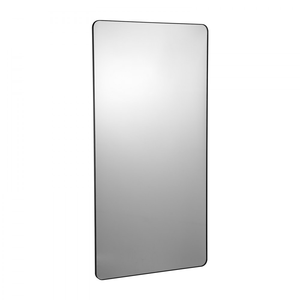 VEVOR Espejo de Pared Espejo de Maquillaje Espejo de Baño 1828 x 915 x 25 mm Espejo Rectangular Marco de Aleación de Aluminio Negro con Soporte en Forma de Z para Baño Dormitorio Sala de Estar
