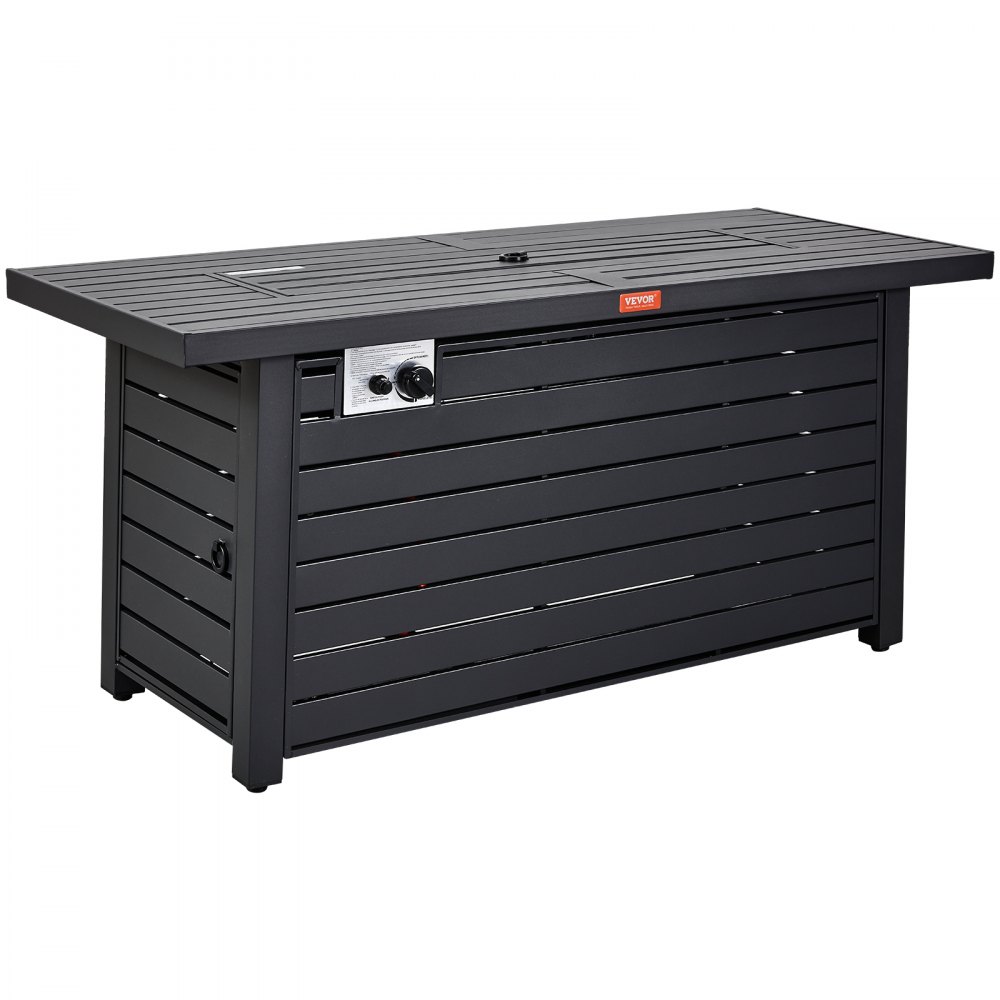 VEVOR Mesa para hoguera de gas propano para exteriores de 54" 50000 BTU con tablero de vidrio y tapa