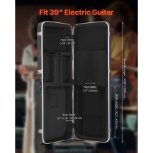 VEVOR Estuche Rígido Rectangular con Asa para Guitarra Eléctrica de 39", Negro