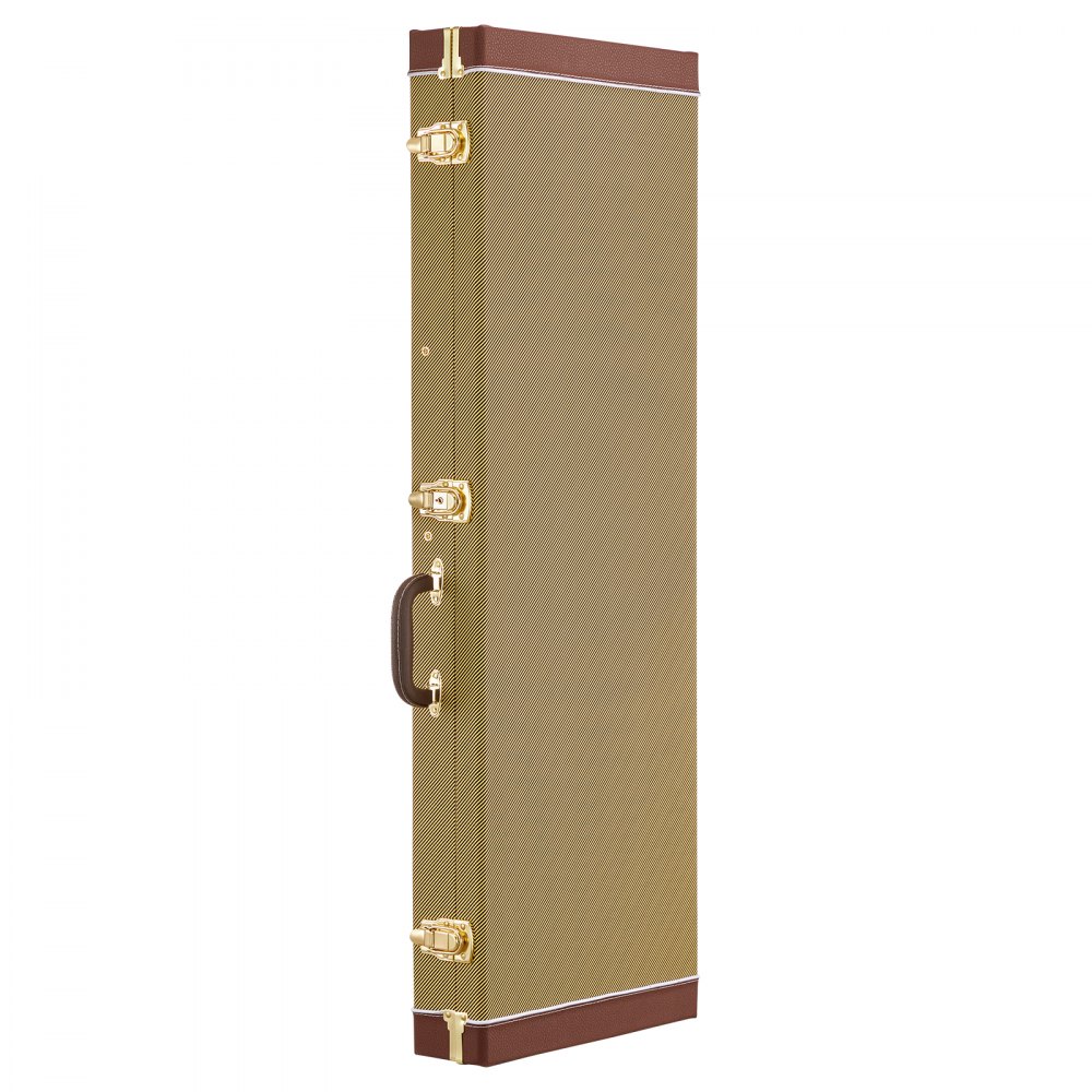 VEVOR Estuche Rígido para Guitarra Eléctrica de 39 pulgadas 99,1 cm Dorado, Rectangular, Para Guitarras ST/Tele, Con Cerradura, Acolchado, Llave, Compartimento para Accesorios, Resistente al Desgaste