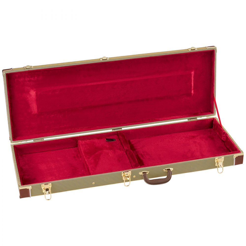 VEVOR Estuche Rígido para Guitarra Eléctrica de 39 pulgadas 99,1 cm Dorado, Rectangular, Para Guitarras ST/Tele, Con Cerradura, Acolchado, Llave, Compartimento para Accesorios, Resistente al Desgaste