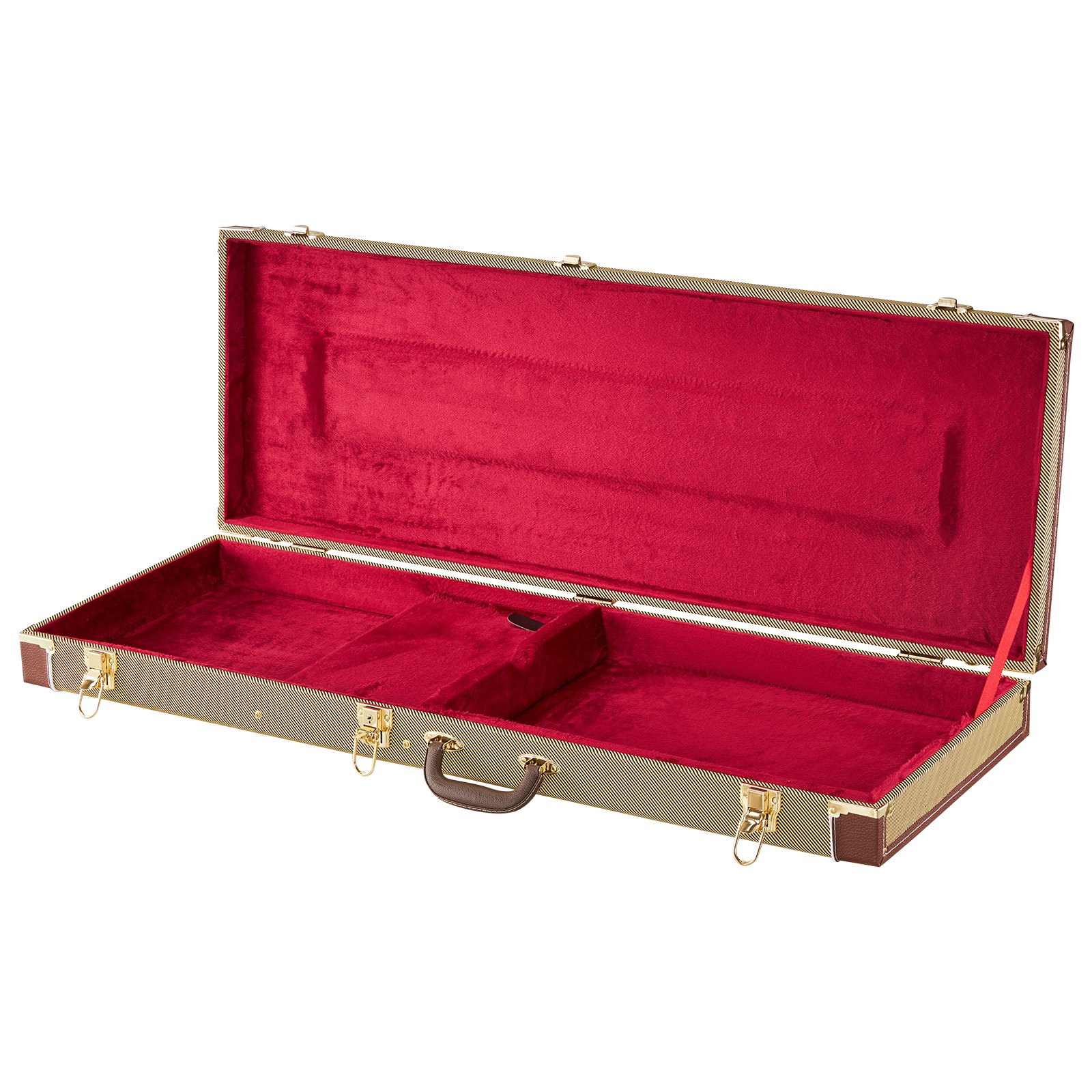 VEVOR Estuche Rígido para Guitarra Eléctrica de 39 pulgadas 99,1 cm Dorado, Rectangular, Para Guitarras ST/Tele, Con Cerradura, Acolchado, Llave, Compartimento para Accesorios, Resistente al Desgaste