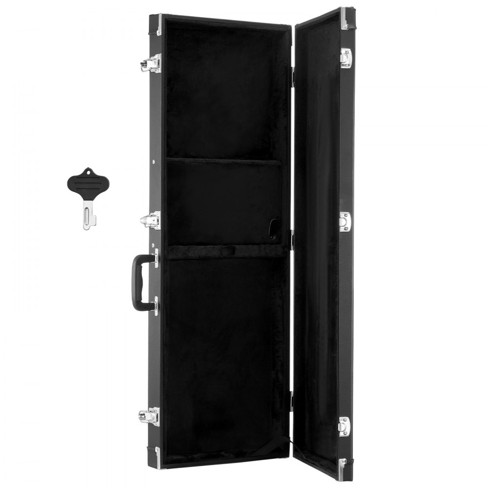 VEVOR Estuche Rígido para Guitarra Eléctrica de 39 pulgadas 99,1 cm Negro, Rectangular, Para Guitarras ST/Tele, Con Cerradura, Acolchado, Llave, Compartimento para Accesorios, Resistente al Desgaste
