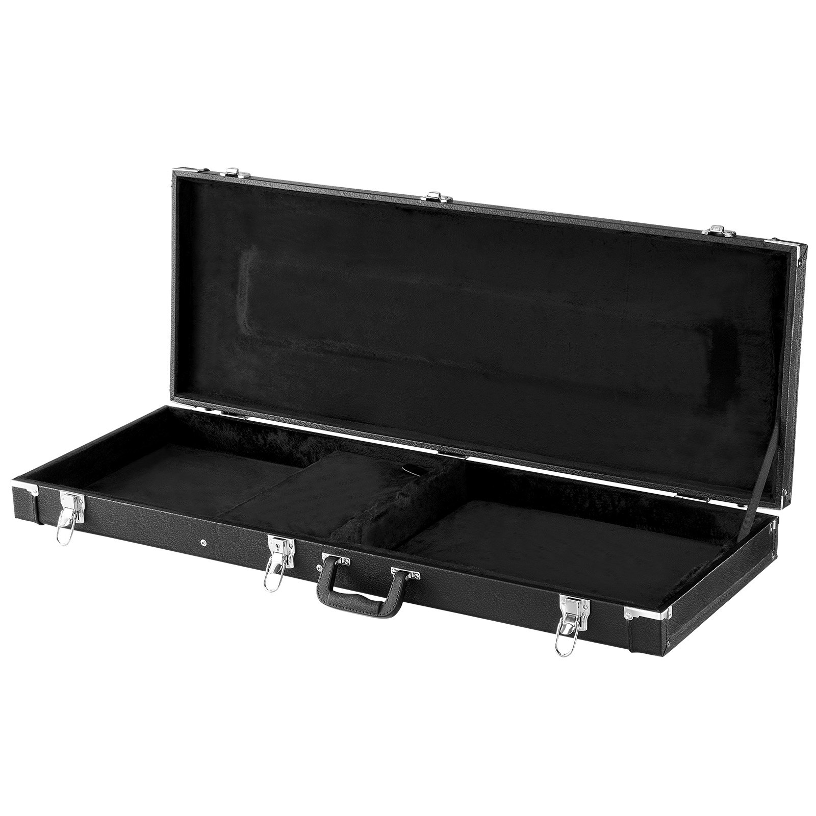 VEVOR Estuche Rígido para Guitarra Eléctrica de 39 pulgadas 99,1 cm Negro, Rectangular, Para Guitarras ST/Tele, Con Cerradura, Acolchado, Llave, Compartimento para Accesorios, Resistente al Desgaste