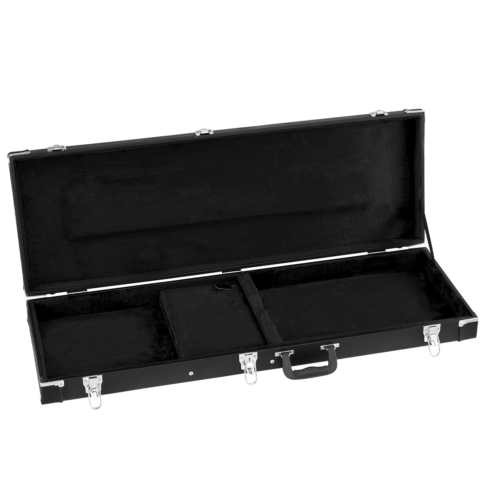 VEVOR Estuche Rígido para Guitarra Eléctrica de 39 pulgadas 99,1 cm Negro, Rectangular, Para Guitarras ST/Tele, Con Cerradura, Acolchado, Llave, Compartimento para Accesorios, Resistente al Desgaste