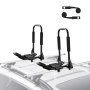 VEVOR Portaequipajes para Kayak 1 Par Portaequipajes Plegable Barras de Techo Suaves con Techo en J para Tabla de Surf, Canoa Tabla de Esquí Montaje en Automóvil, SUV, Camión, Kayaks, Viaje