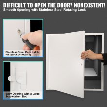 VEVOR Puerta de Acceso de Acero Galvanizado Puerta de Inspección Apertura 411x411 mm a 165° Fácil de Pintar Superficie Mantenimiento Panel de Acceso con Cerradura para Cubierta de Conducto Suelo