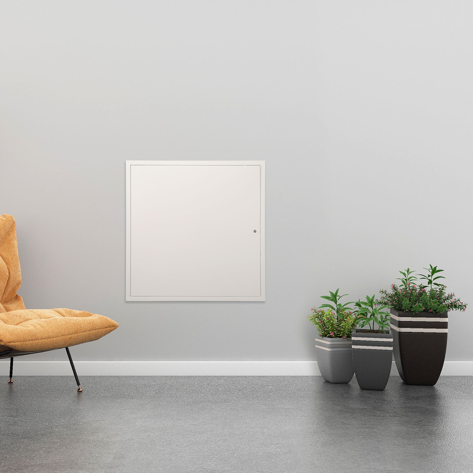 VEVOR Puerta de Acceso de Acero Galvanizado Puerta de Inspección Apertura 411x411 mm a 165° Fácil de Pintar Superficie Mantenimiento Panel de Acceso con Cerradura para Cubierta de Conducto Suelo