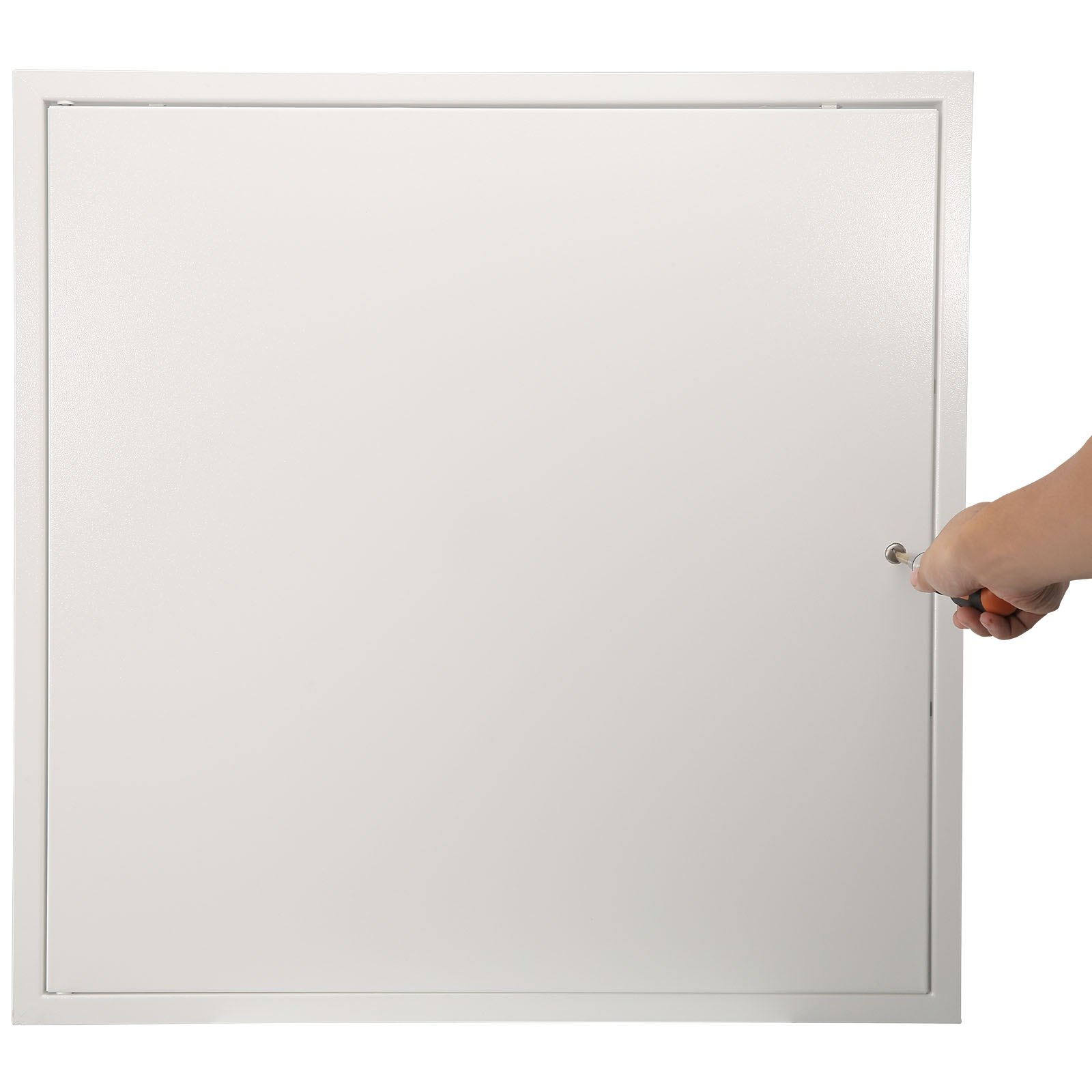 VEVOR Puerta de Acceso de Acero Galvanizado Puerta de Inspección Apertura 411x411 mm a 165° Fácil de Pintar Superficie Mantenimiento Panel de Acceso con Cerradura para Cubierta de Conducto Suelo