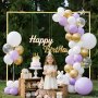 VEVOR Soporte Cuadrado de Metal Dorado para Telón de Fondo, 2,4 x 2,4 m, Estructura Estable, para Bodas, Fiestas de Cumpleaños, Graduaciones, Celebraciones Navideñas y Decoración de Ceremonias
