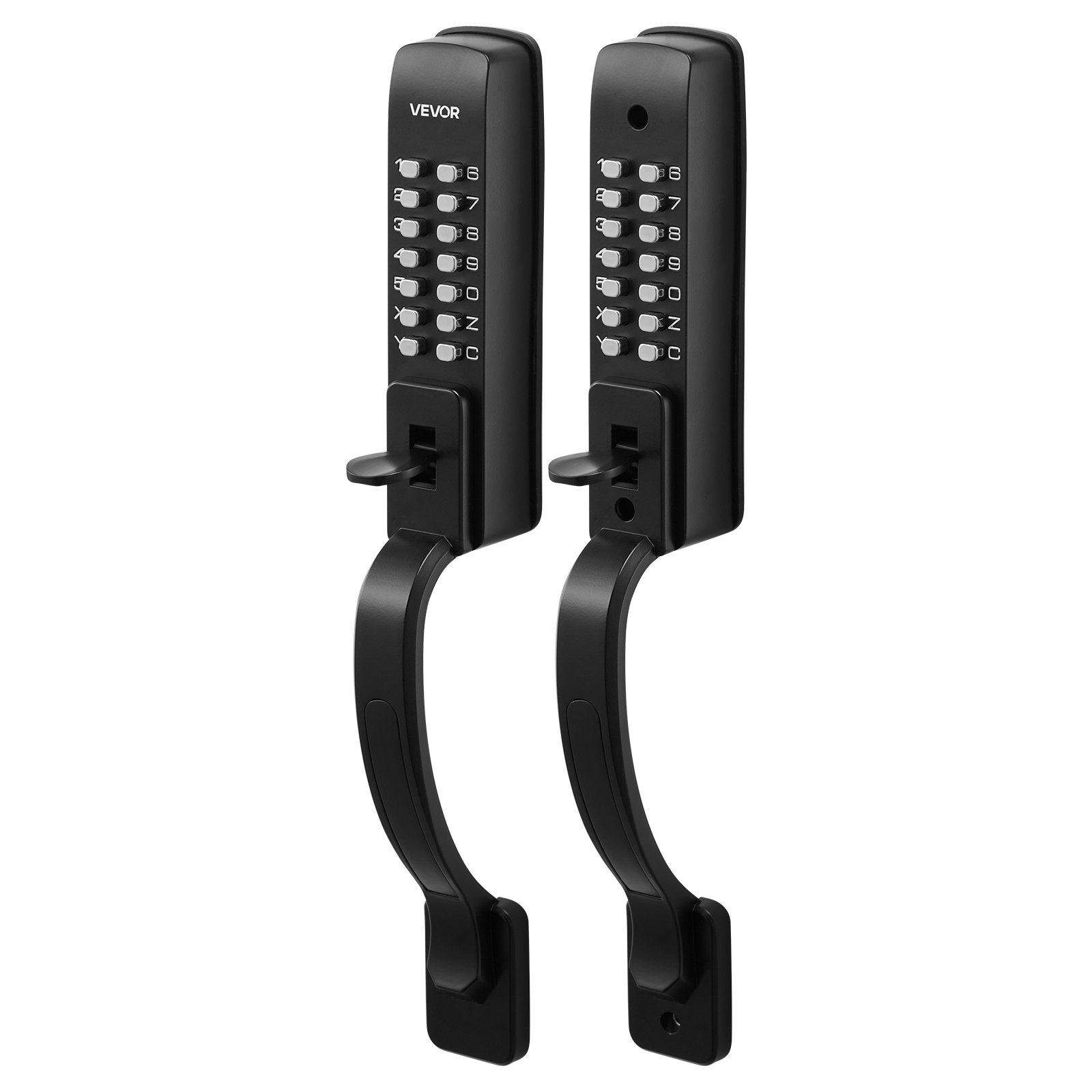 VEVOR Cerradura de Código Mecánica de Doble Cara con Teclado, 4 a 7 Dígitos sin Llave, Aleación de Aluminio con Manija Larga Husillos Bloqueo Automático para Puerta 35 a 65 mm, Garaje Exterior Entrada