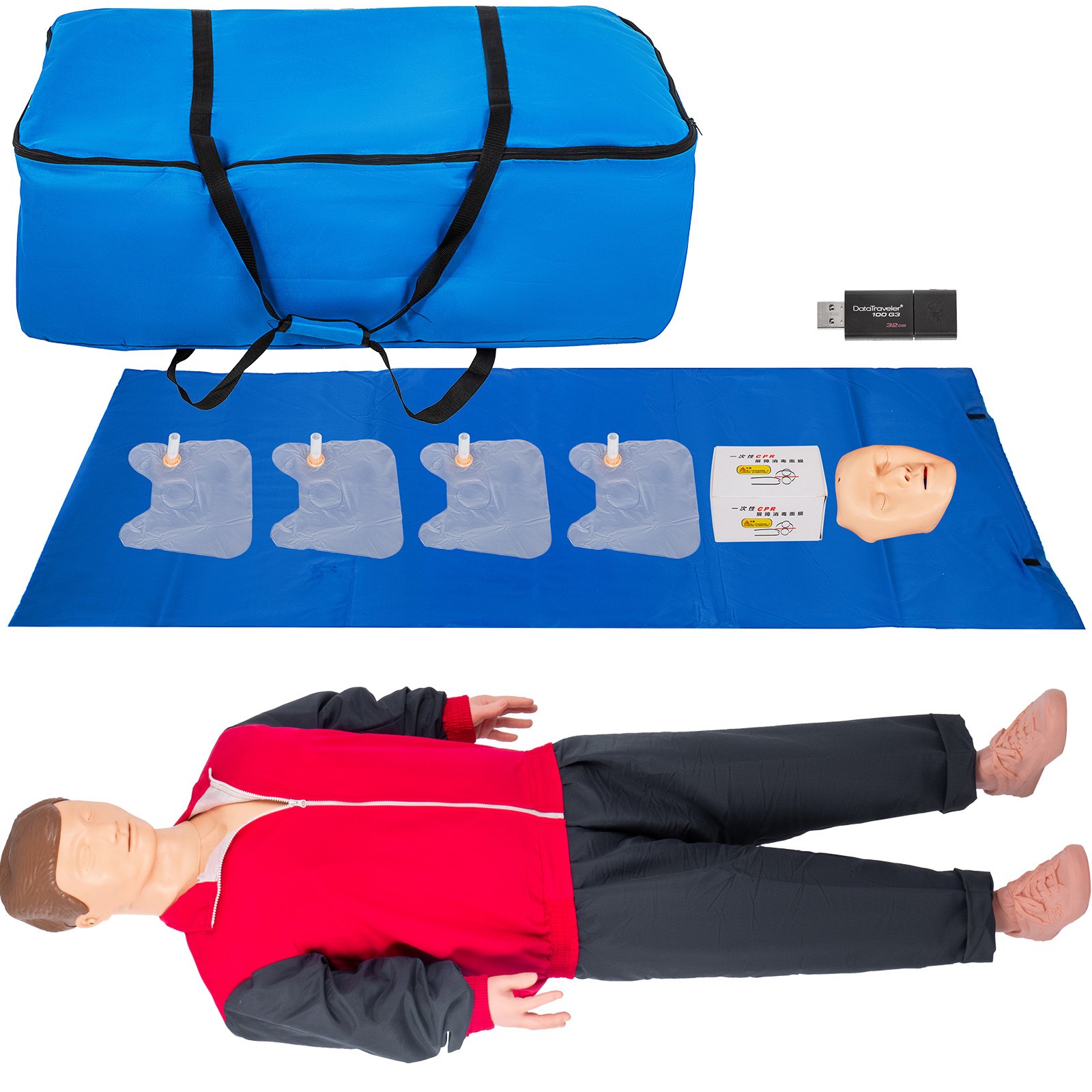 Vevor Maniquí De Entrenamiento Cpr Maniquí De Entrenamiento 165 X 48 X 30 Cm