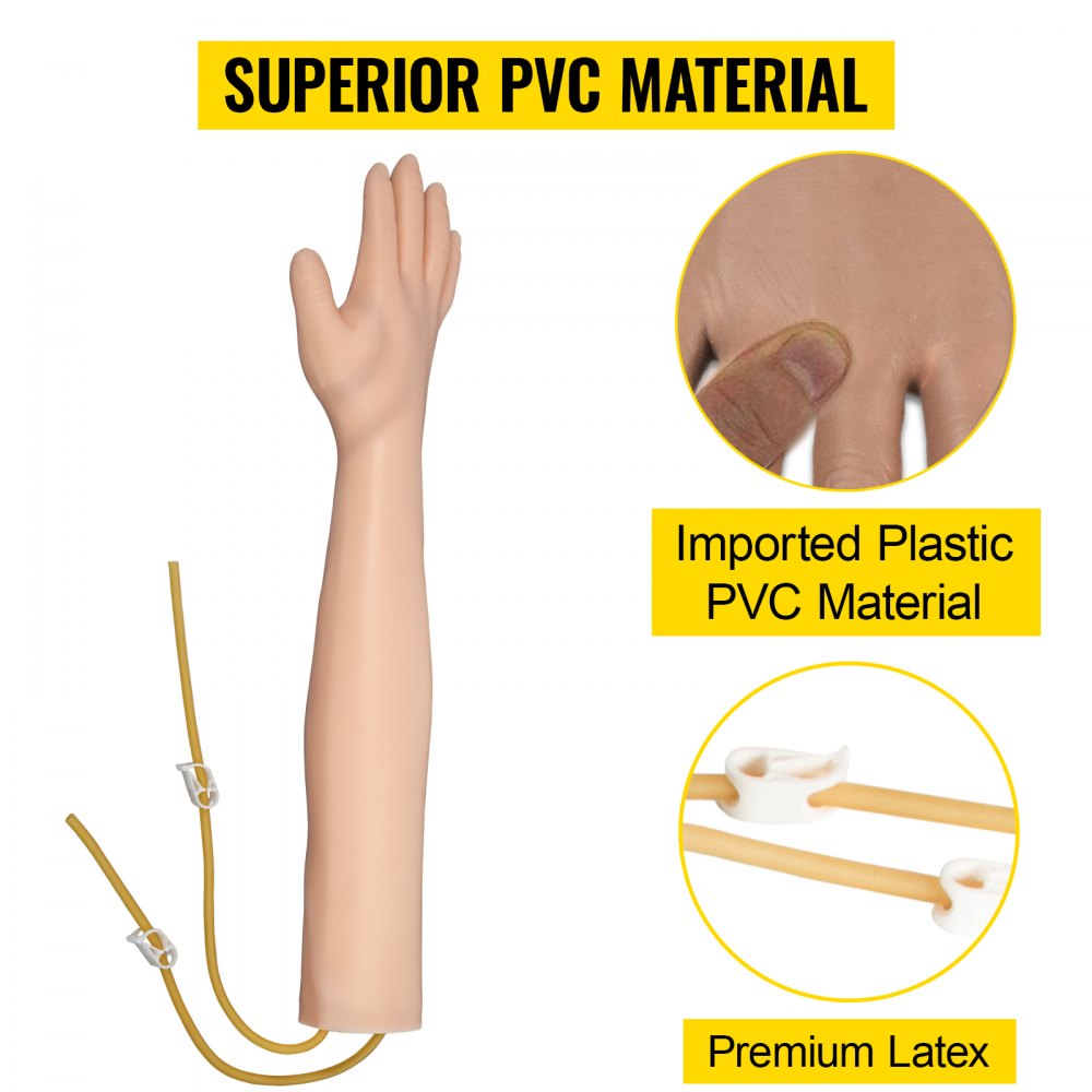 VEVOR Kit IV Modelo Educativa de Práctica de Brazo, Flebotomía Venipunción, Práctica de Inyección, Práctica Médica Educativa y Modelo de Enseñanza, para Enfermeras y Aprendices Médico