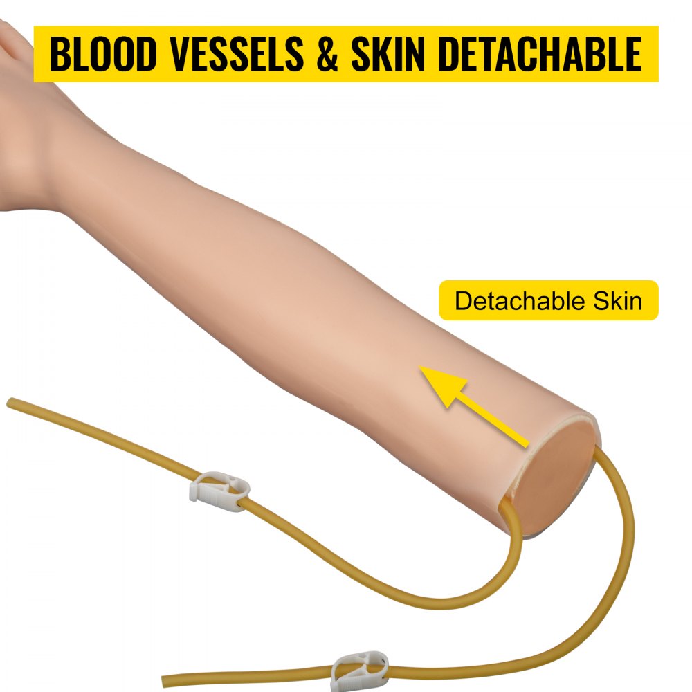 VEVOR Kit IV Modelo Educativa de Práctica de Brazo, Flebotomía Venipunción, Práctica de Inyección, Práctica Médica Educativa y Modelo de Enseñanza, para Enfermeras y Aprendices Médico