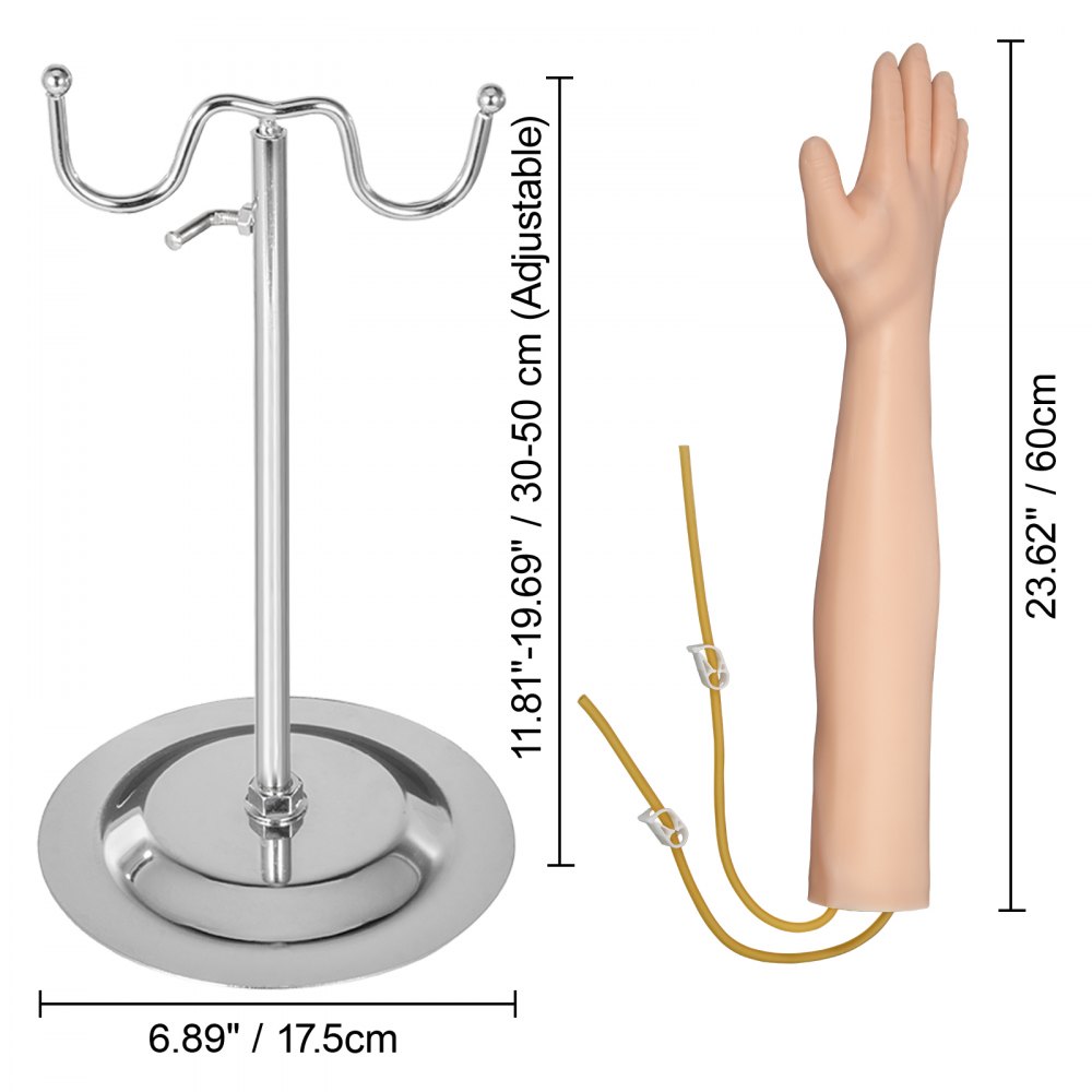 VEVOR Kit IV Modelo Educativa de Práctica de Brazo, Flebotomía Venipunción, Práctica de Inyección, Práctica Médica Educativa y Modelo de Enseñanza, para Enfermeras y Aprendices Médico