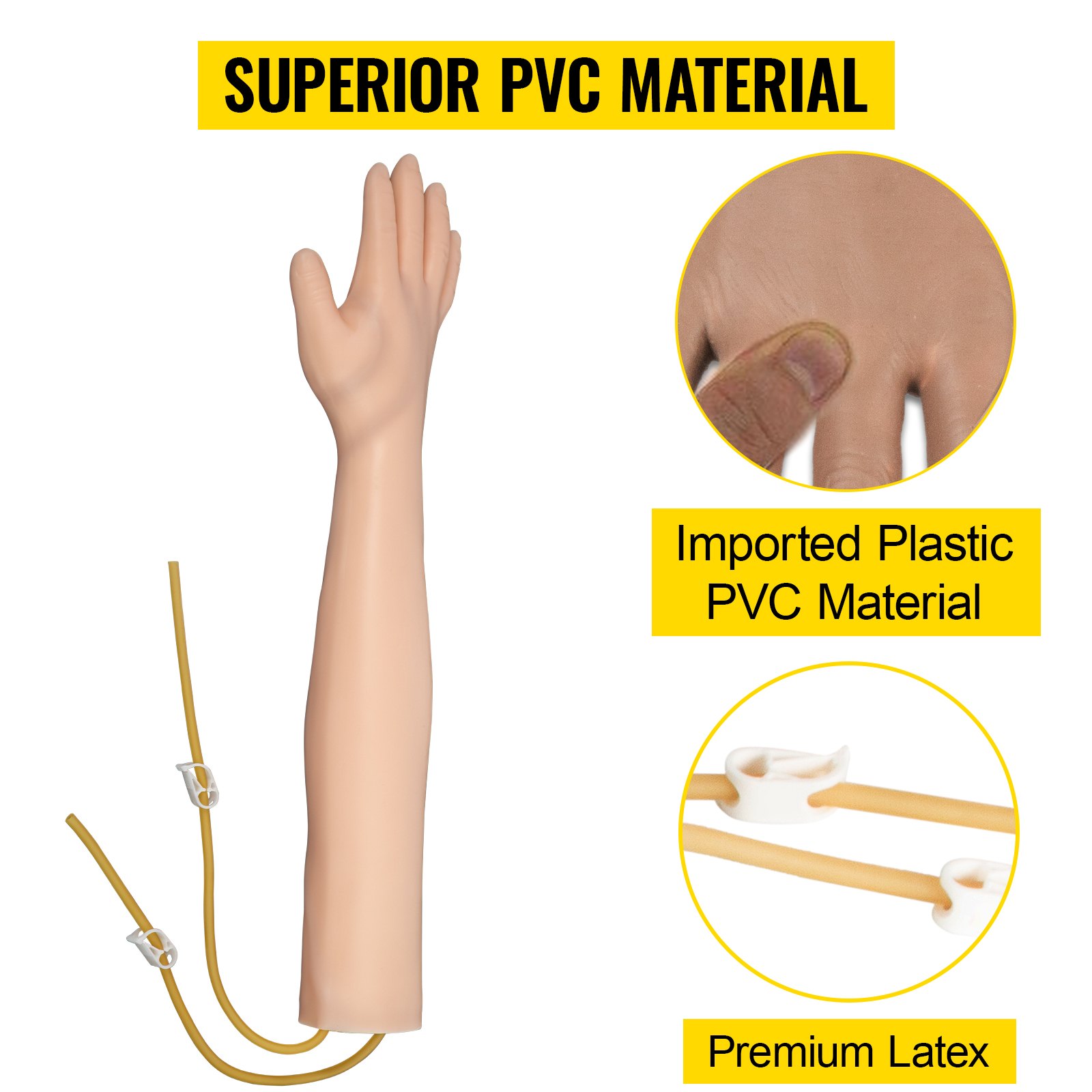 VEVOR Kit IV Modelo Educativa de Práctica de Brazo, Flebotomía Venipunción, Práctica de Inyección, Práctica Médica Educativa y Modelo de Enseñanza, para Enfermeras y Aprendices Médico