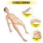Maniquí de enfermería VEVOR con flexión flexible, brazo simulado, pierna y cuello humano imitador.