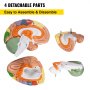 Modelo de cerebro humano VEVOR con 4 partes desmontables, fácil de montar y desmontar.