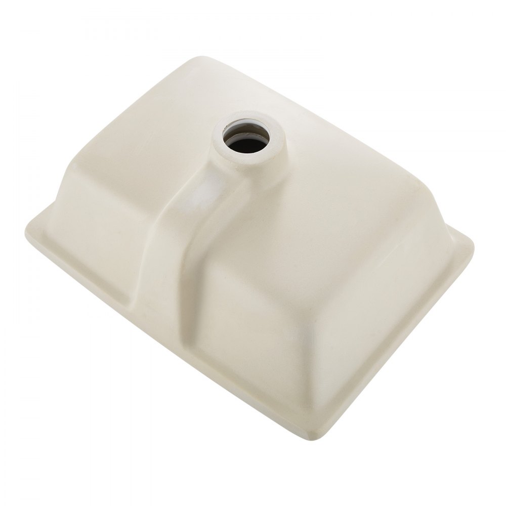 VEVOR Lavabo Bajo Encimera de Cerámica Rectangular, con Rebosadero, Fregadero de Cocina Moderno para Espacios Pequeños, Resistente a las Manchas y el Amarilleo, Color Blanco, 400 x 305 x 180 mm