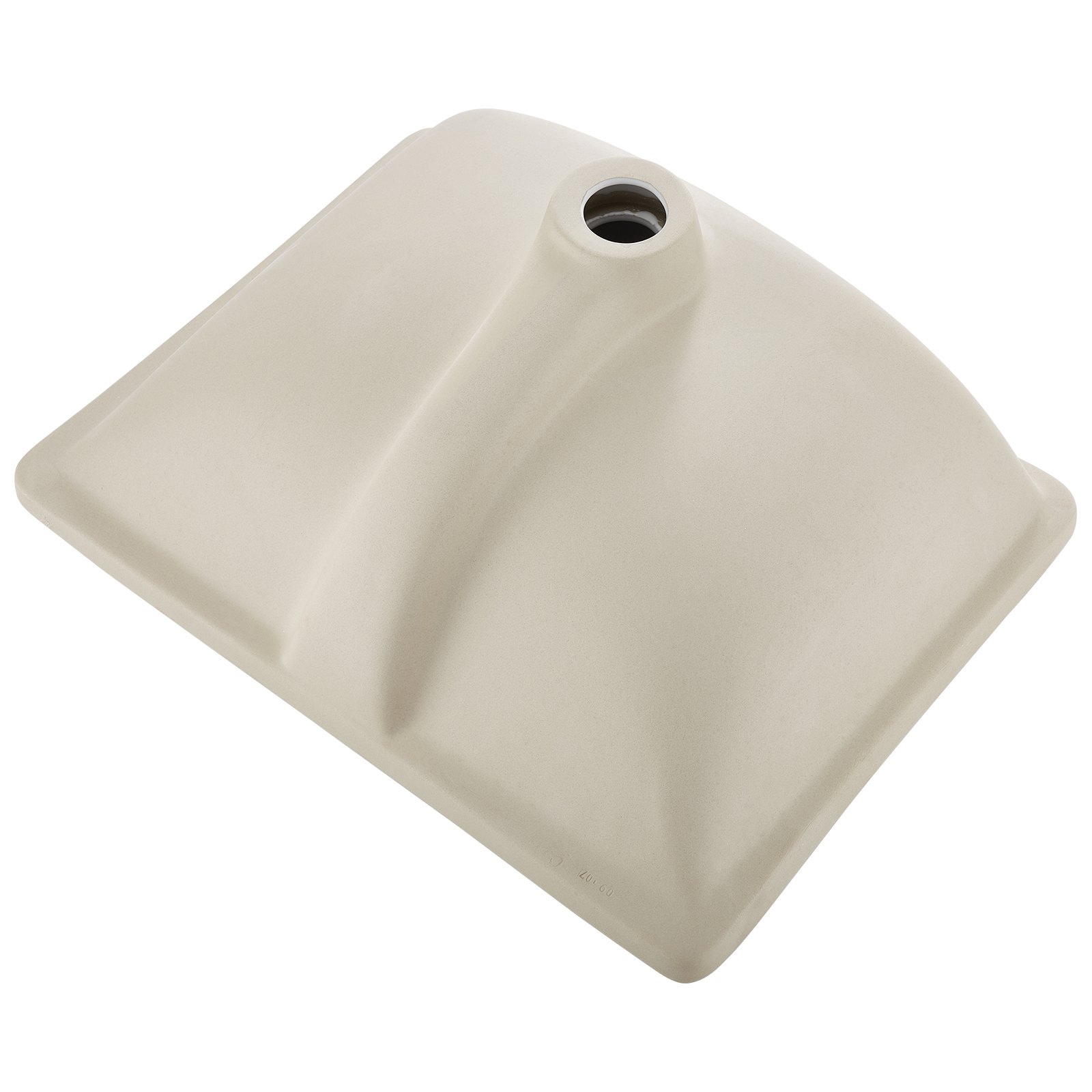 VEVOR Lavabo Bajo Encimera de Cerámica Rectangular, con Rebosadero, Fregadero de Cocina Moderno Bajo Encimera para Espacios Pequeños, Orificio de Desbordamiento, Color Blanco, 515 x 385 x 190 mm