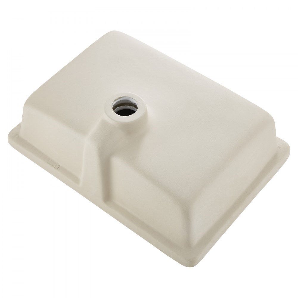 VEVOR Lavabo Bajo Encimera de Cerámica Rectangular, para Cocina, con Rebosadero, Resiste el Amarilleo y Conserva su Aspecto Radiante y Limpio, para Espacios Pequeños, Blanco, 470 x 335 x 170 mm