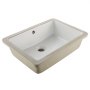 VEVOR Lavabo Bajo Encimera de Cerámica Rectangular, para Cocina, con Rebosadero, Resiste el Amarilleo y Conserva su Aspecto Radiante y Limpio, para Espacios Pequeños, Blanco, 470 x 335 x 170 mm