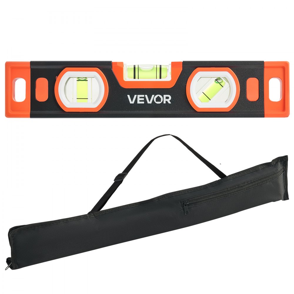 VEVOR Nivel de Burbuja Magnético de Aluminio, Juego de 3 Piezas 22,5/40/60 cm, Herramienta de Nivelación con 3 Burbujas, Ranura en V, Orificio para Colgar, Bolsa para Construcción Bricolaje y Hogar