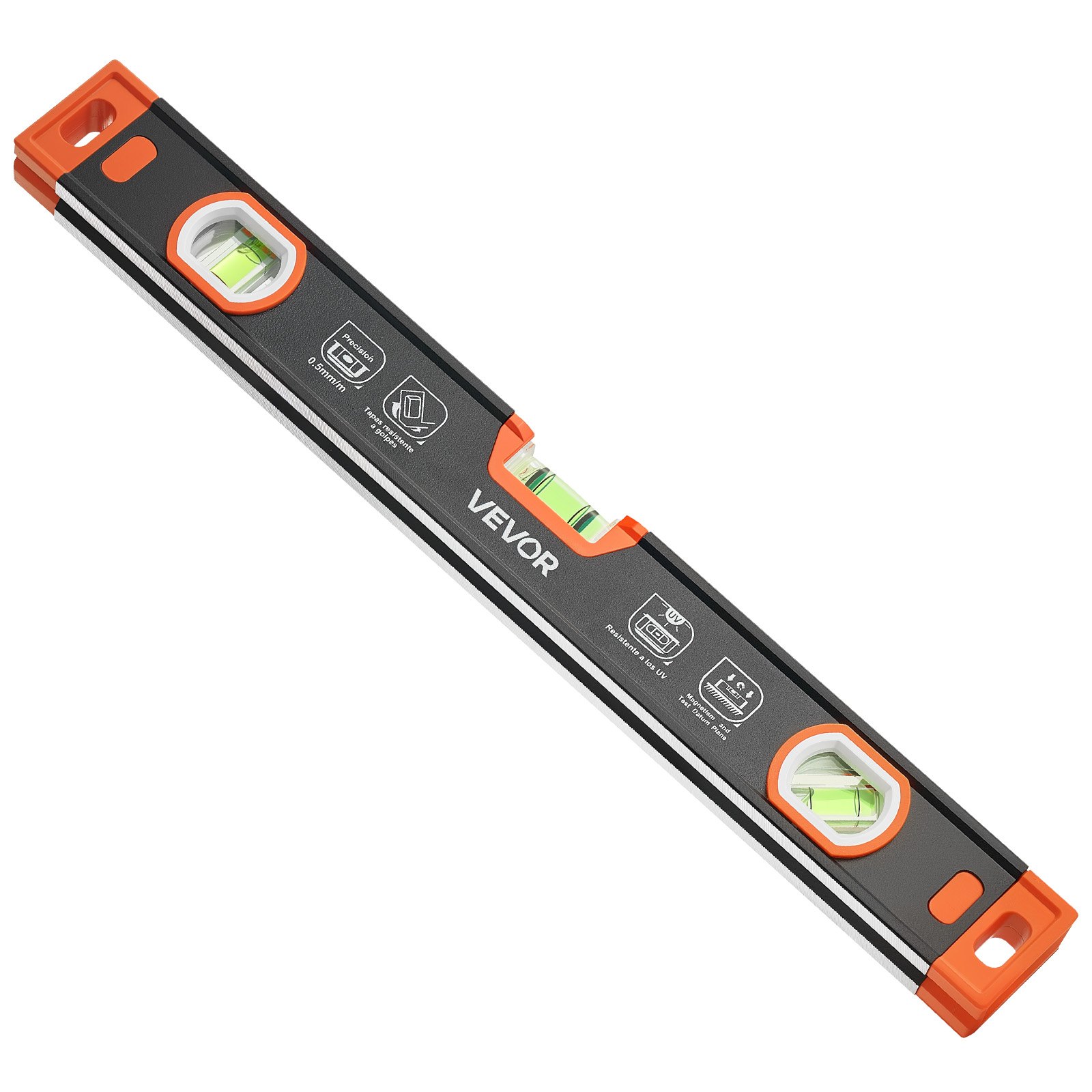 VEVOR Nivel de Burbuja Magnético de Aluminio, Juego de 3 Piezas 22,5/40/60 cm, Herramienta de Nivelación con 3 Burbujas, Ranura en V, Orificio para Colgar, Bolsa para Construcción Bricolaje y Hogar