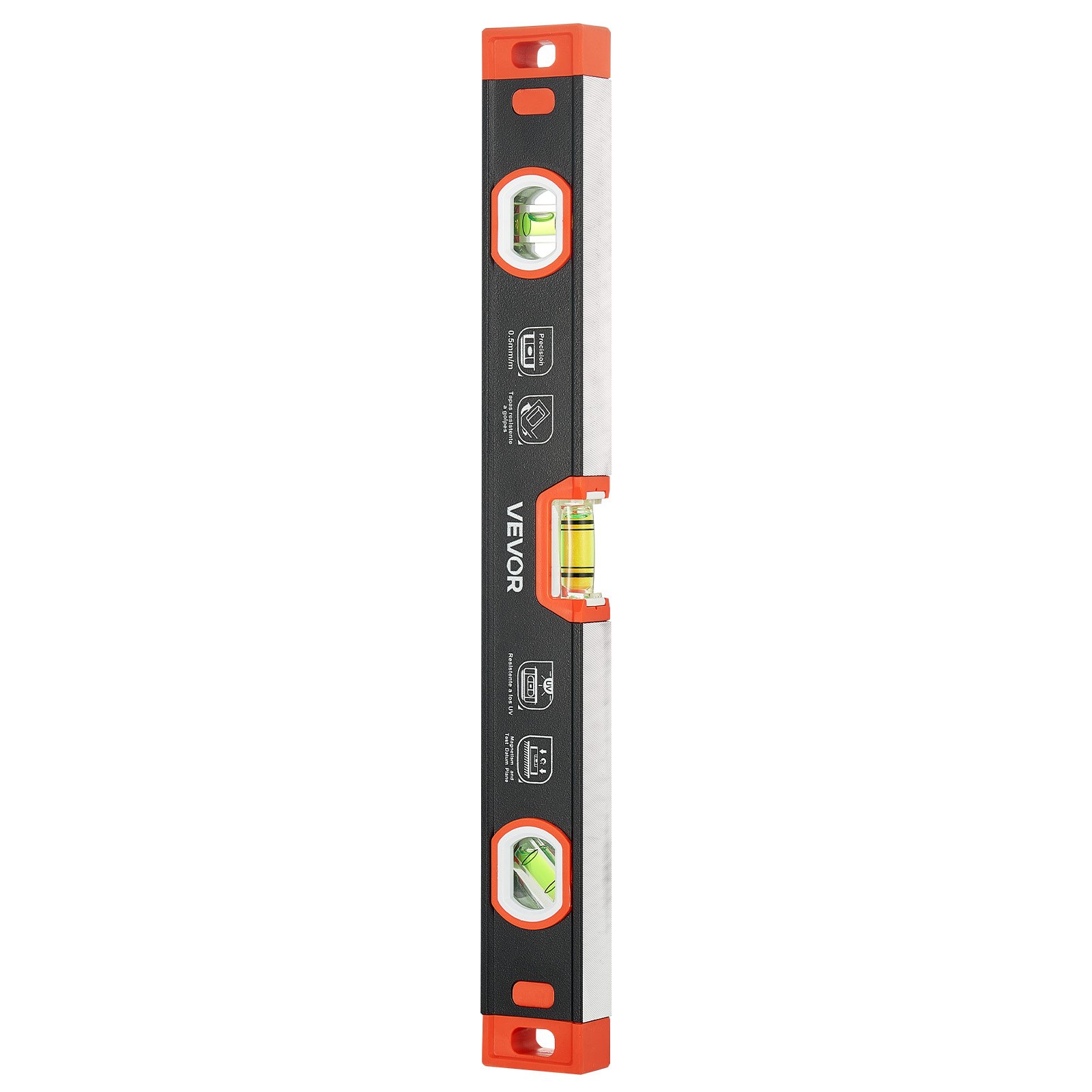 VEVOR Nivel de Burbuja Magnético de Aluminio, Juego de 3 Piezas 22,5/40/60 cm, Herramienta de Nivelación con 3 Burbujas, Ranura en V, Orificio para Colgar, Bolsa para Construcción Bricolaje y Hogar