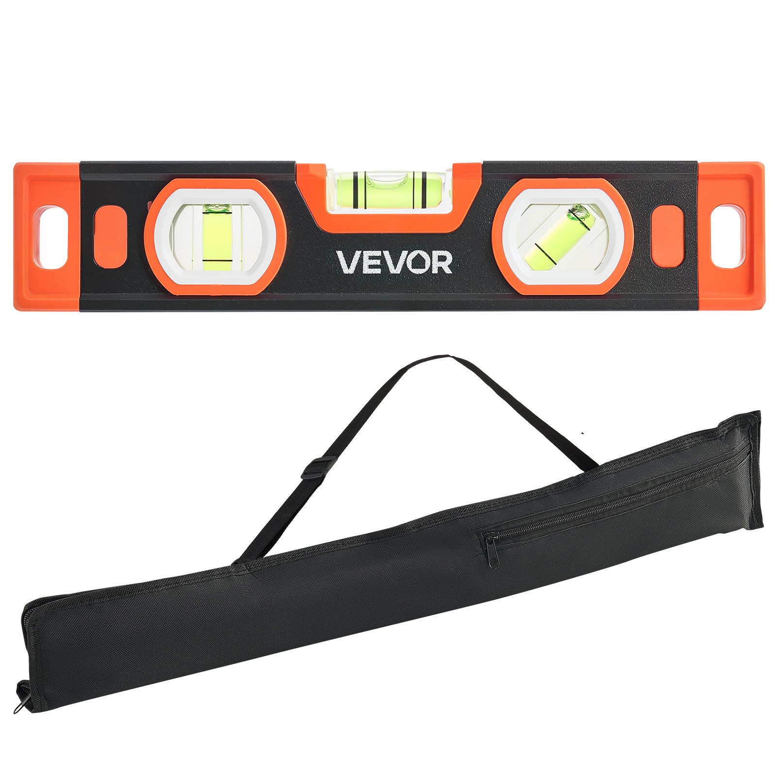 VEVOR Nivel de Burbuja Magnético de Aluminio, Juego de 3 Piezas 22,5/40/60 cm, Herramienta de Nivelación con 3 Burbujas, Ranura en V, Orificio para Colgar, Bolsa para Construcción Bricolaje y Hogar