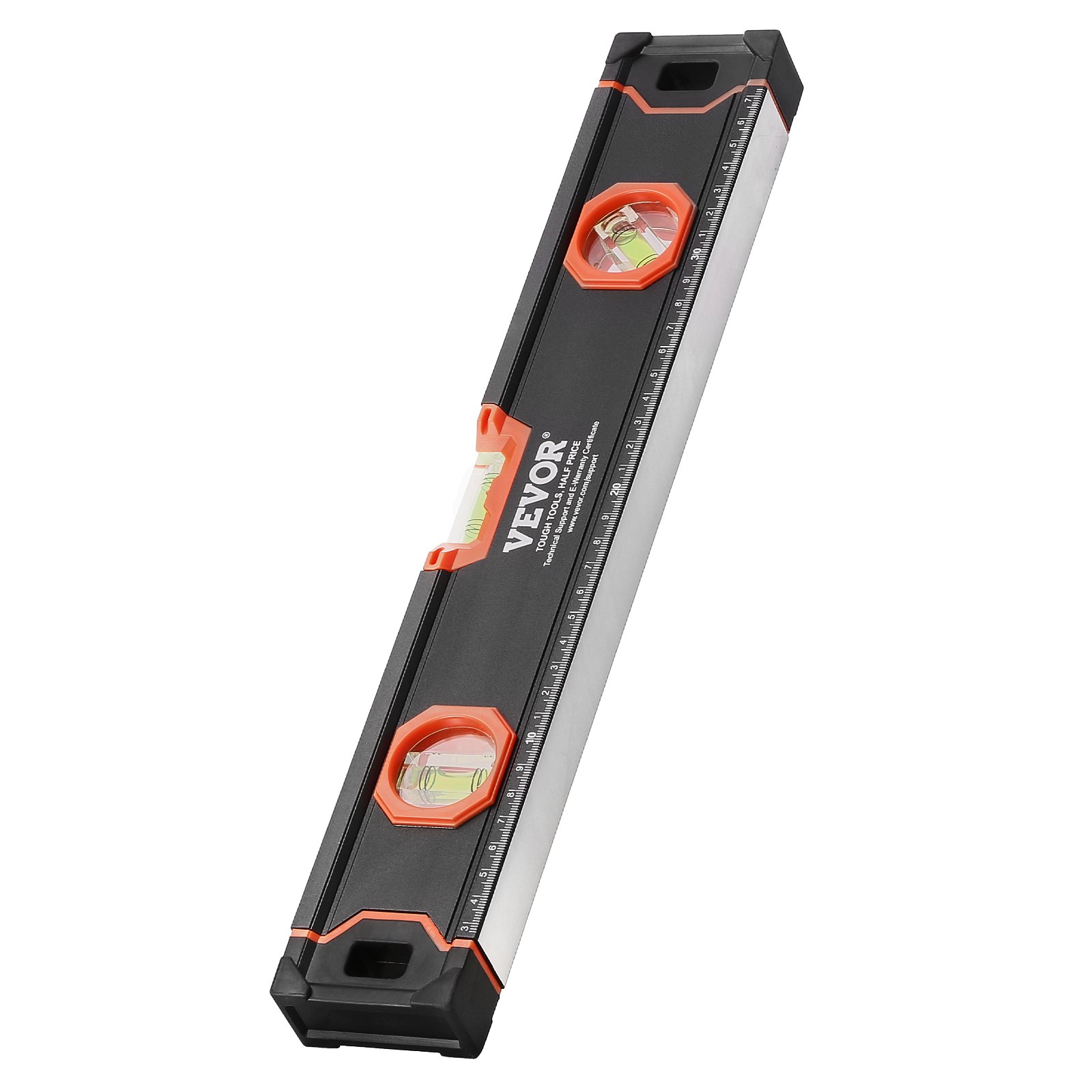 VEVOR Nivel de Torpedo 4 Piezas 250/400/600/1200 mm Regla de Viales de Burbujas con Luz Fluorescente para 45/90/180 grados Niveladora Magnética de Aleación de Aluminio, Solo 1200 mm Tiene Imán