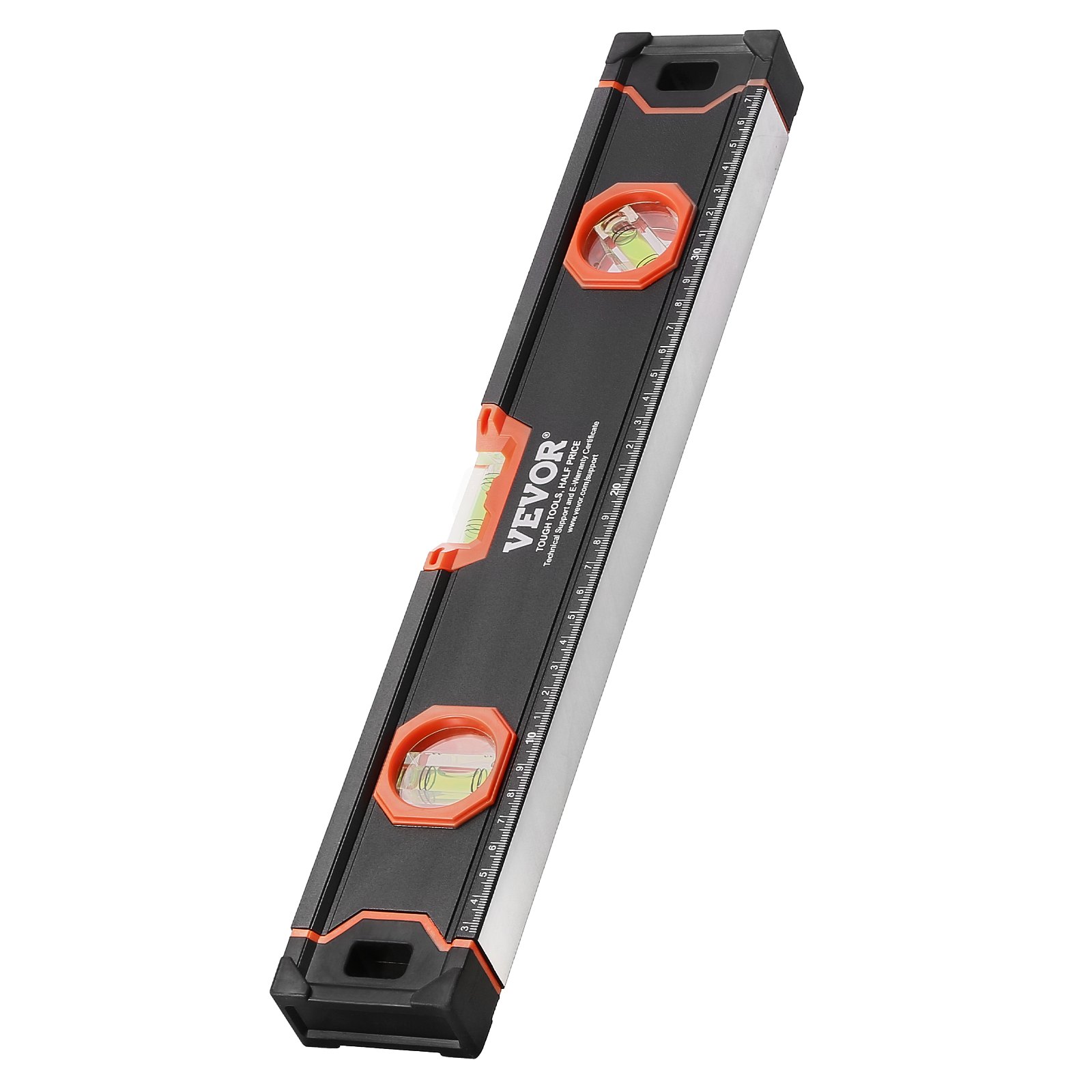 VEVOR Nivel Torpedo de 4 Piezas Niveles Magnéticos 250/400/600/1200 mm Regla de Viales de Burbujas con Luz Fluorescente a 45/90/180 grados Niveladora de Aleación de Aluminio, Escala SAE y Métrica