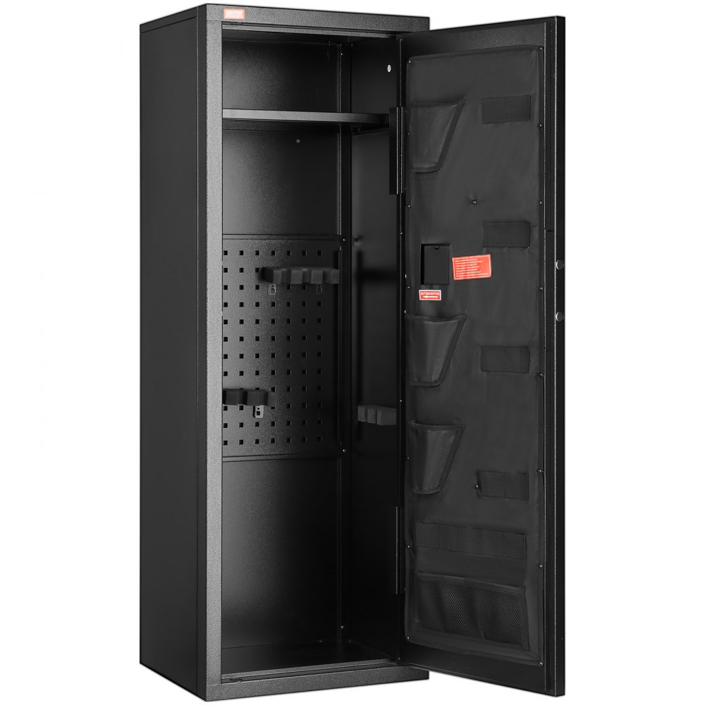 VEVOR Caja Fuerte para 8-10 Rifles con Cerradura y Teclado Digital Gabinete de Almacenamiento para Armas de Acceso Rápido con Estante Extraíble para Rifles y Escopetas para Hogar (Requiere Ensamblaje)