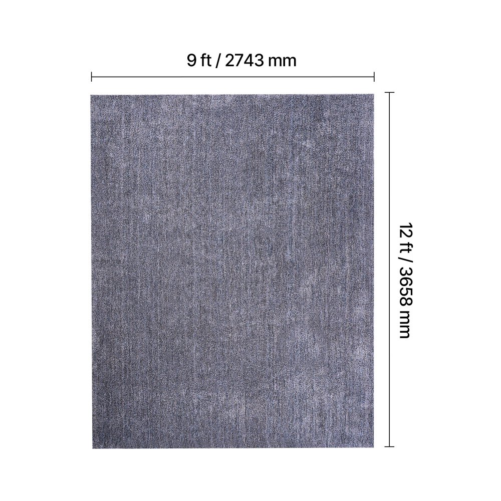 VEVOR Alfombra de Pelo Corto 3658 x 2743 mm, para Salón, 20 mm de Altura, para Interior, para Salón y Dormitorio, sin Pelusa y con Base Antideslizante de TPR, Combinación de Azul, Blanco y Gris